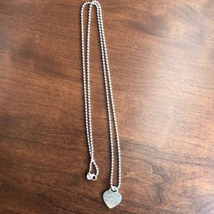 Tiffany & Co. 34 inch chain and heart pendant